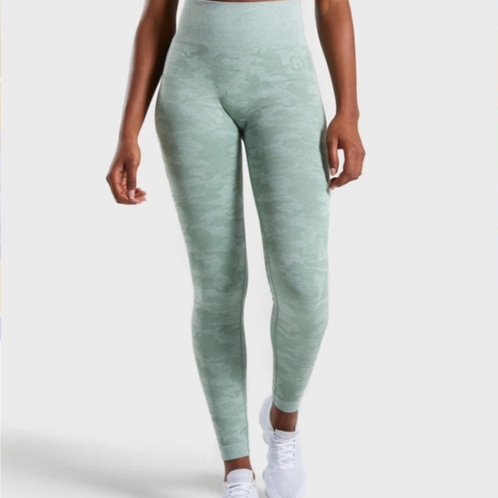 Gymshark Camo Seamless Leggings - Sage